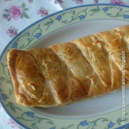 Trenza de hojaldre de salmón y queso