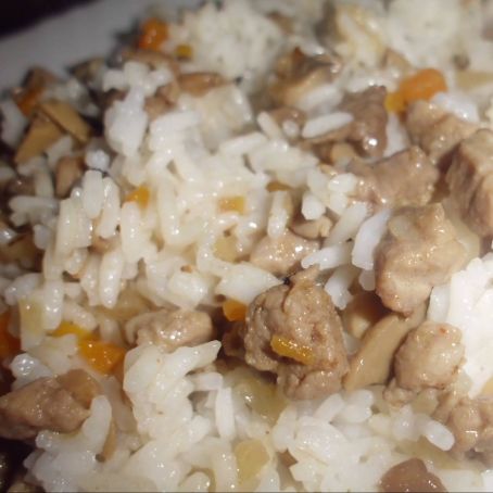 Arroz con champiñones y zanahorias