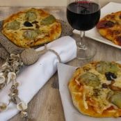 Pizza de alcachofas y setas