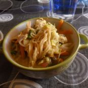 Sopa noodles con pollo y verduras