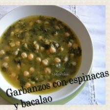 Garbanzos con espinacas y bacalao