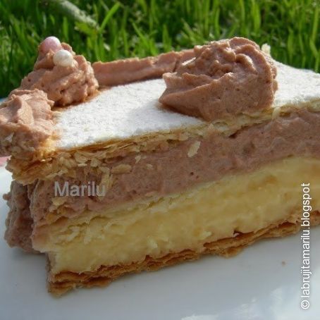 Tarta milhojas de crema y trufa