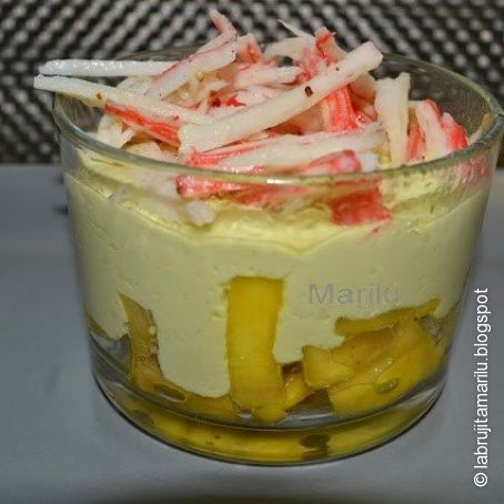 Ensalada de mango con crema de aguacate