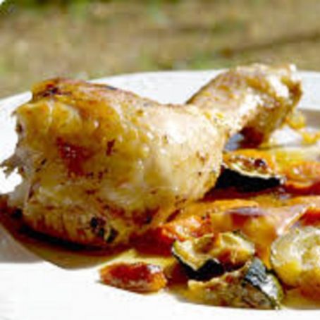 Muslos de pollo con verduritas