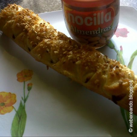 trenza rellena de nocilla de almendras