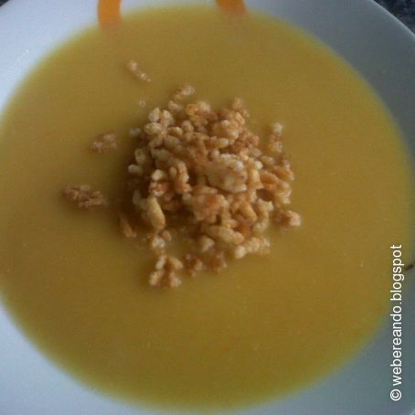 Crema de lechuga con arroz inflado