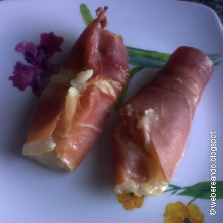 Envueltos de jamón con puré