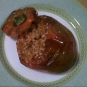 Pimientos rellenos de arroz y carne picada 