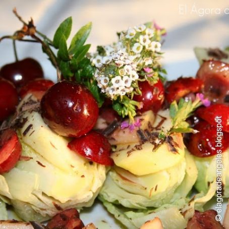 Ensalada de cogollos con chocolate