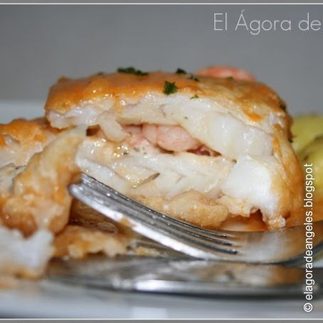 Bacalao relleno con salsa de sidra