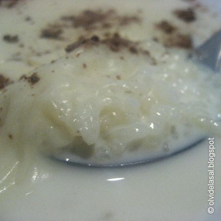 Arroz con leche y chocolate blanco