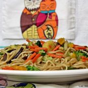 Fideos con salteado de verduras