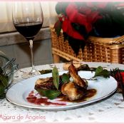 Codornices con mermelada de fresa al aroma de vino tinto