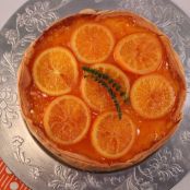 Cheesecake de naranja con naranja confitada