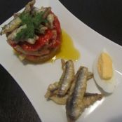 Timbal de pimientos asados con boquerones fritos - Paso 4