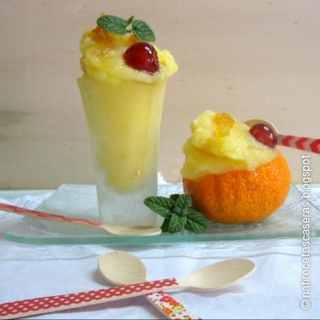 Sorbete de naranja y tequila