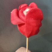 Rosas de fondant y fresa