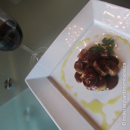 Puerro al vino tinto