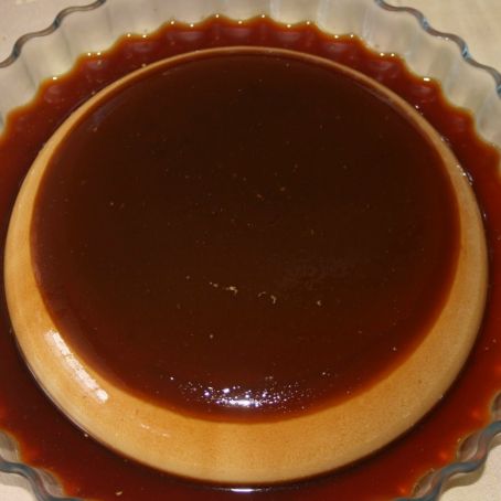 Flan de café con nata