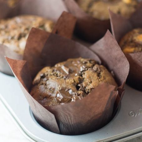 Muffins de chocolate con chips de caramelo