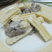 Pasta con setas al cabrales