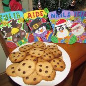 Galletas de crema de cacahuete o nutella con lagrimas de chocolate