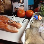 Paccheri rellenos de salmón