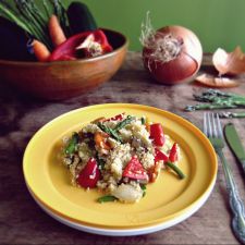 Cuscús con verduras y curry verde