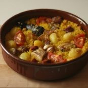 Arroz al horno con garbanzos