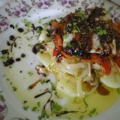 Ensalada templada de bacalao y verduras regada con vinagreta caramelizada - Paso 2