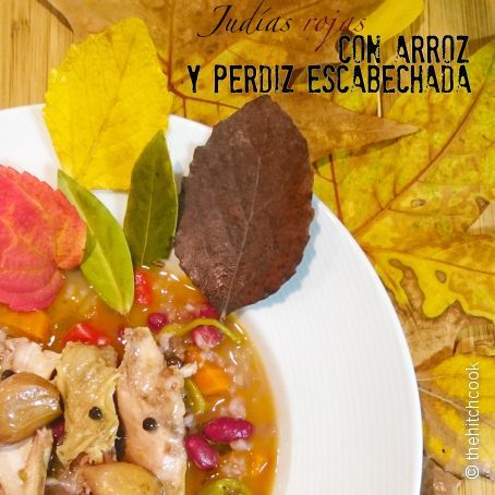 Judias rojas con arroz y perdiz en escabeche