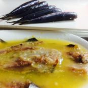 Sardinas marinadas con guinda de puerro y guindillon - Paso 1