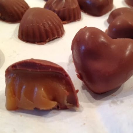 Bombones rellenos de toffee