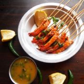 LANGOSTINOS CON MANGO, LIMÓN, TAMARI Y ADEREZO DE MENTA