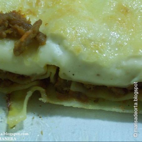 Lasaña a la boloñesa