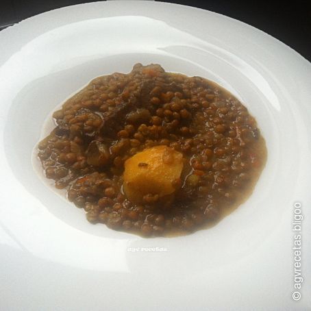 Lentejas con carrillera de ternera