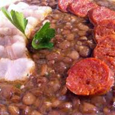 Lentejas con chorizo.