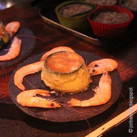 Magdalenas de calabacín y gambas