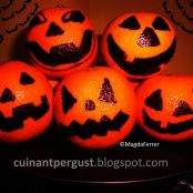 Mandarinas como decoración de Halloween comestible - Paso 1