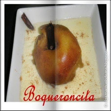 Manzana asada con crema inglesa en Thermomix y Fussion cook