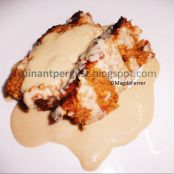 Meatloaf con falsa salsa gravy (Pastel de carne con falsa salsa de carne)