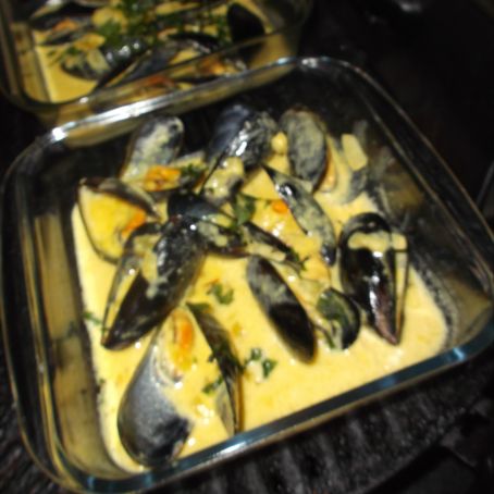 Mejillones a la sidra con nata