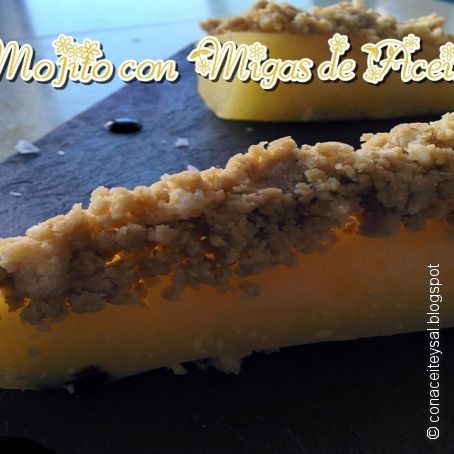 Melon Mojito con Migas de Aceitunas