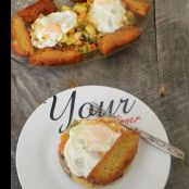 MENESTRA DE VERDURAS CON PAN FRITO Y HUEVOS