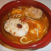 Merluza con gula y gambas