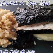 Merluza Papillote de Alga Nori con Arroz de leche de coco