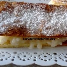 Milhoja de hojaldre con  arroz con leche