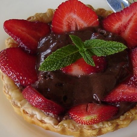 Tartaletas de chocolate con fresas