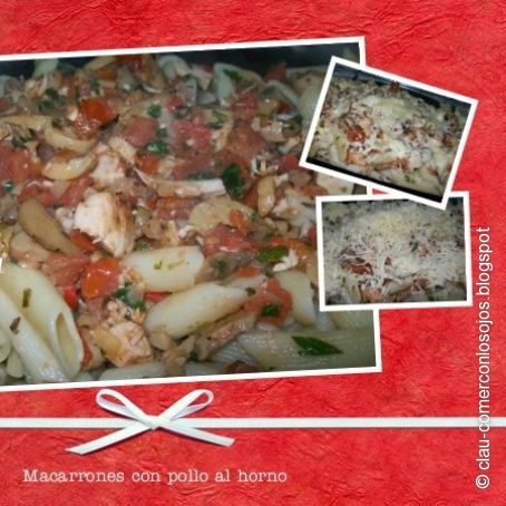 Mostacholes con pollo al horno