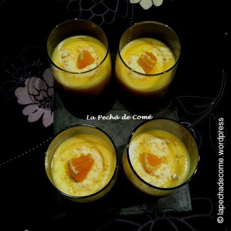Natillas de vainilla con polvo de mandarina